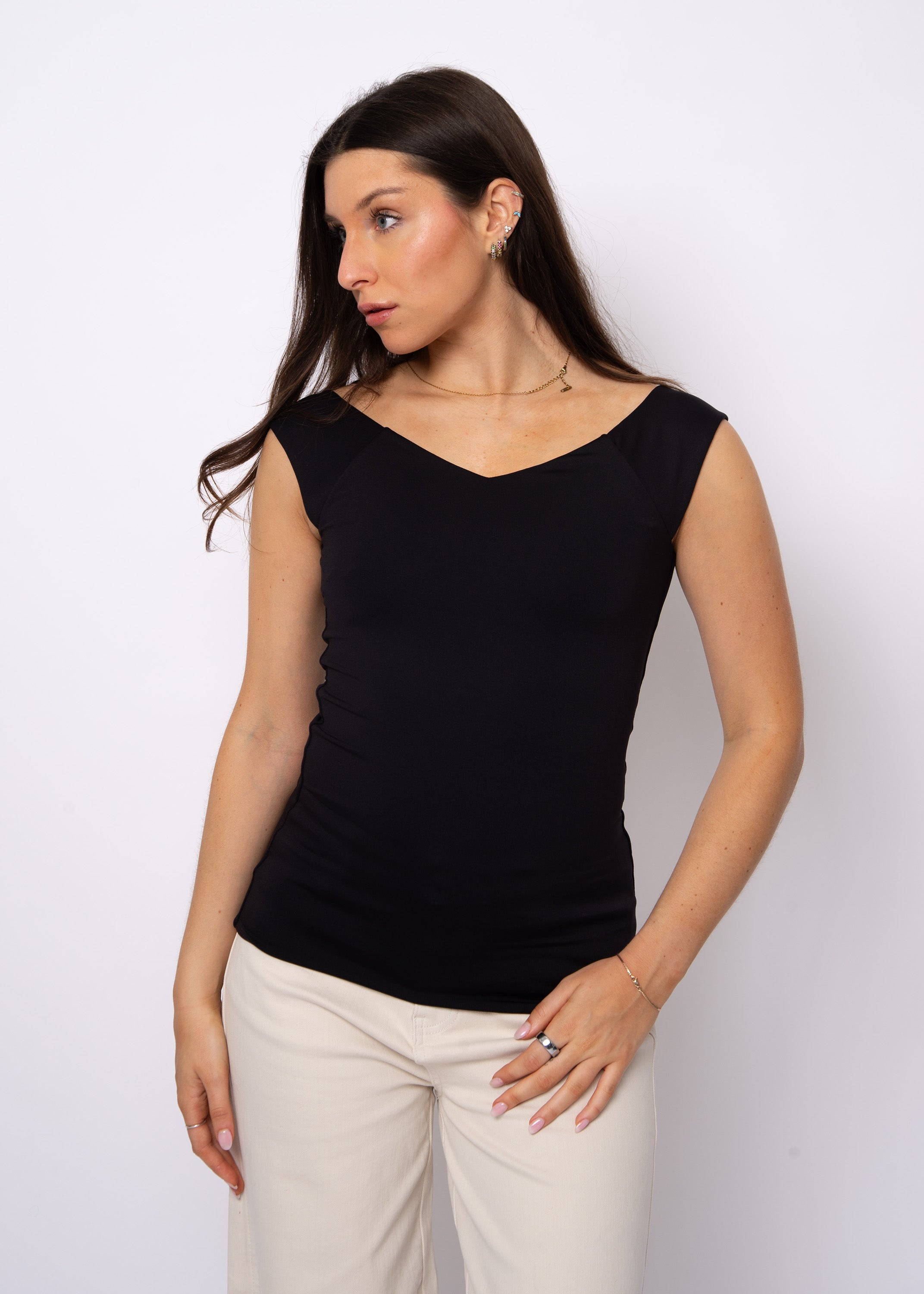 BOVIA OFF THE SHOULDER TOP - BLACK