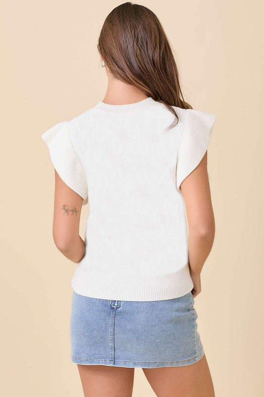 BRITT BOW KNIT TOP