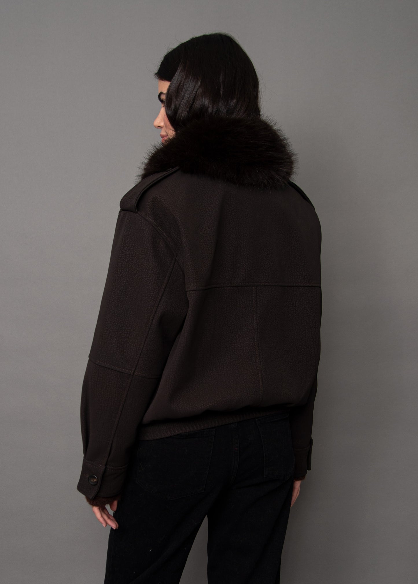 MIKAYA FUR COLLAR JACKET