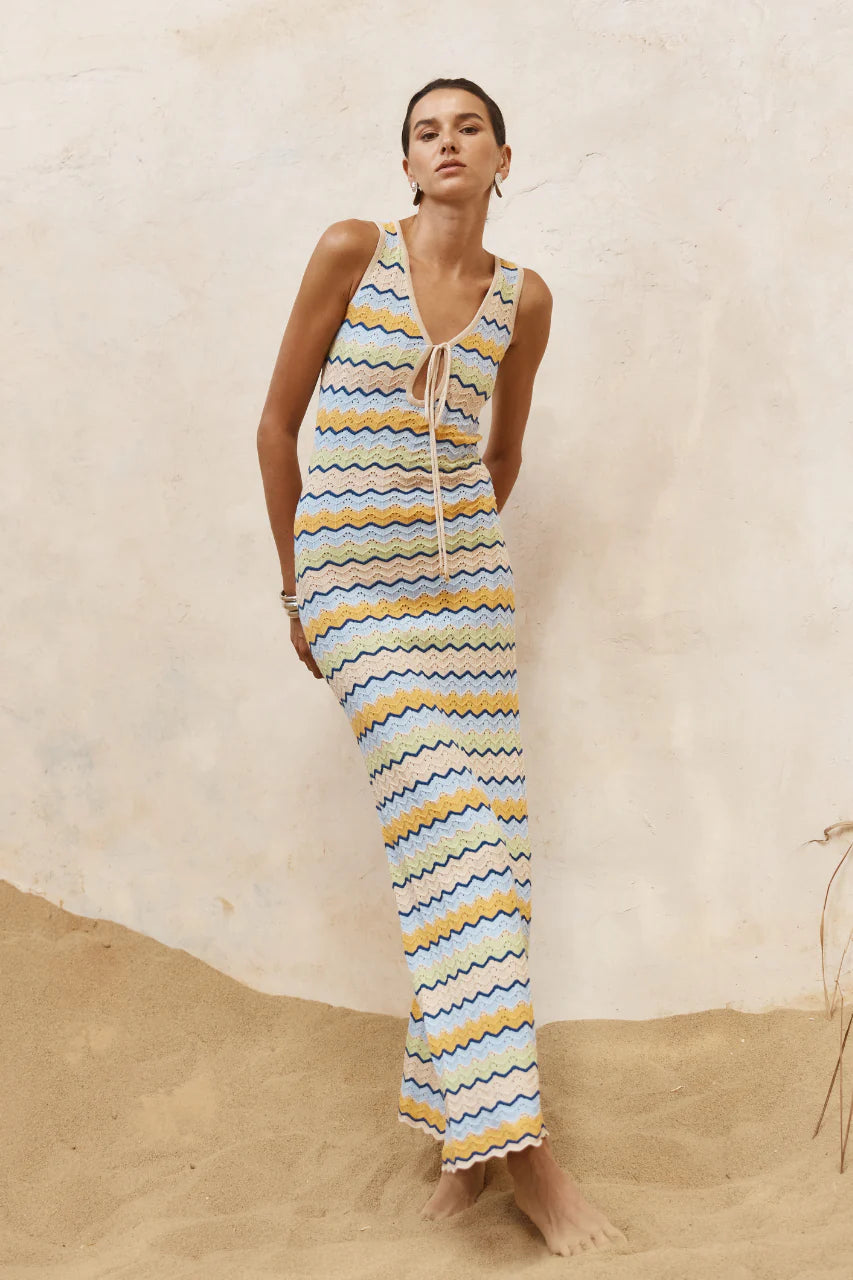 ISABO MAXI DRESS - BLUE MULTI
