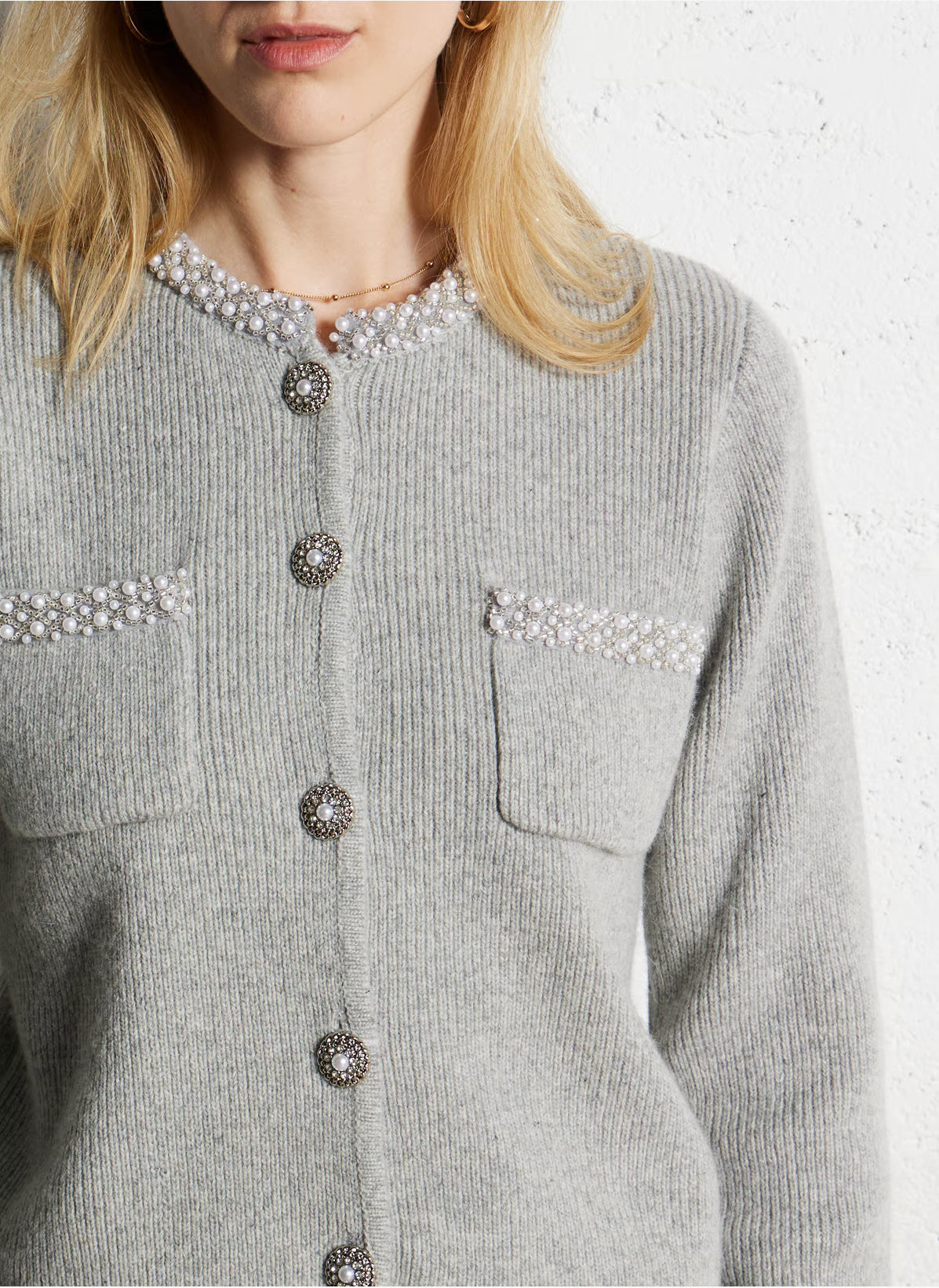 GARVI CARDIGAN - GRIS CHINE