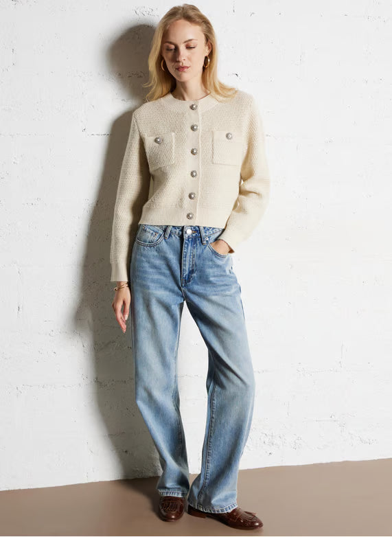 GABOR CARDIGAN - BLANC CASSE