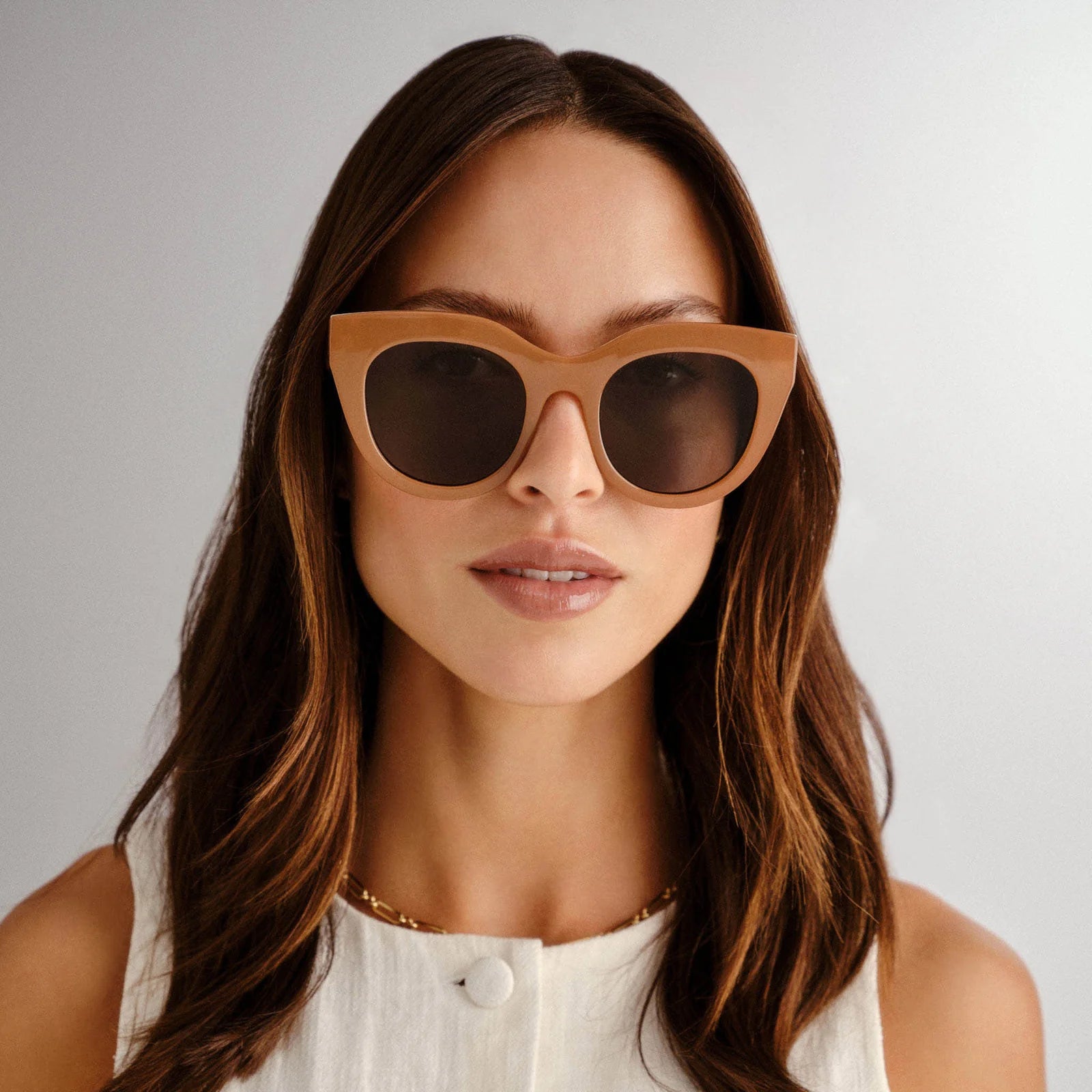 AIR HEART SUNGLASSES - CARAMEL