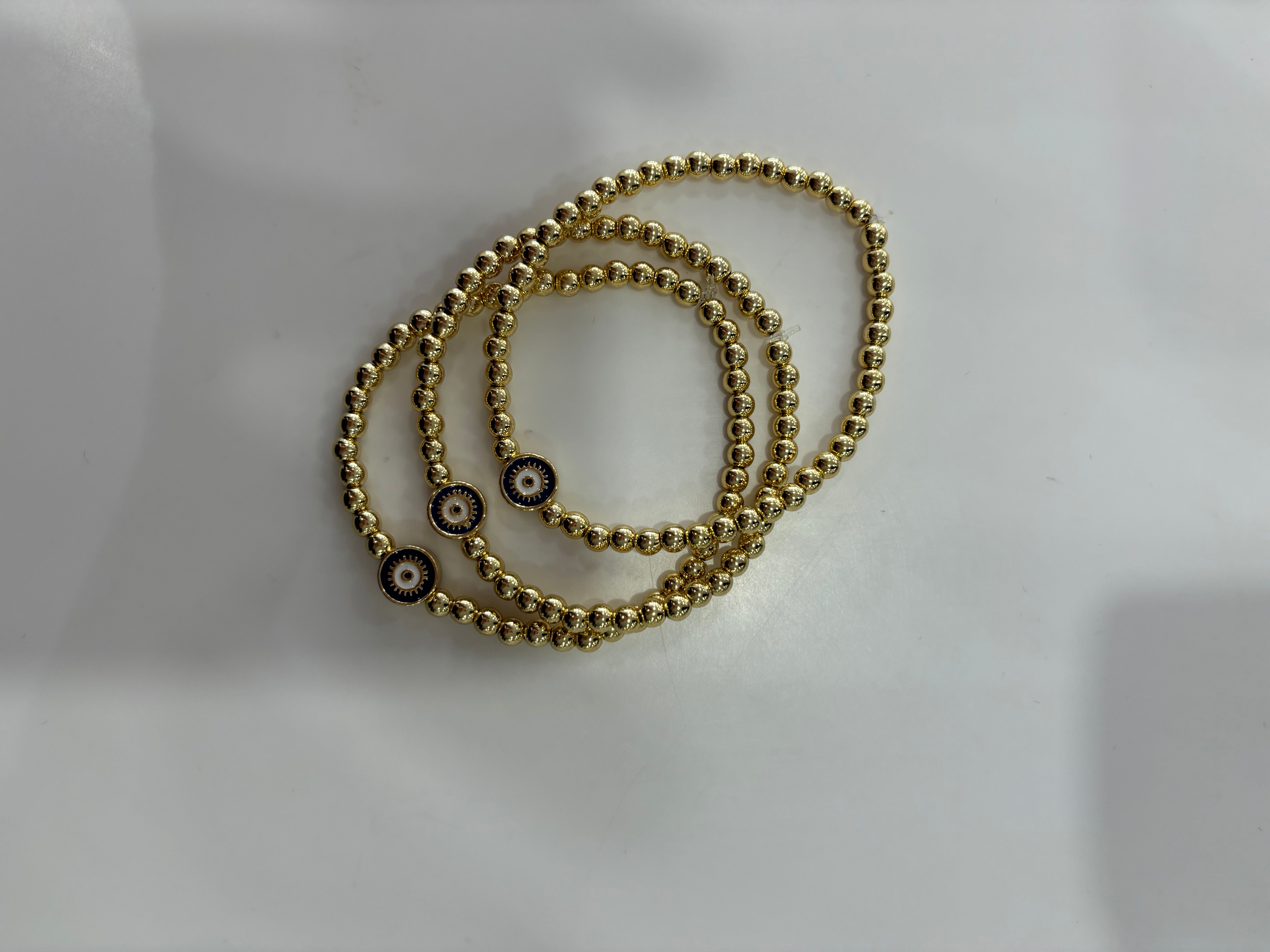 EVIL EYE BEAD BRACELET (VARIOUS COLOURS)