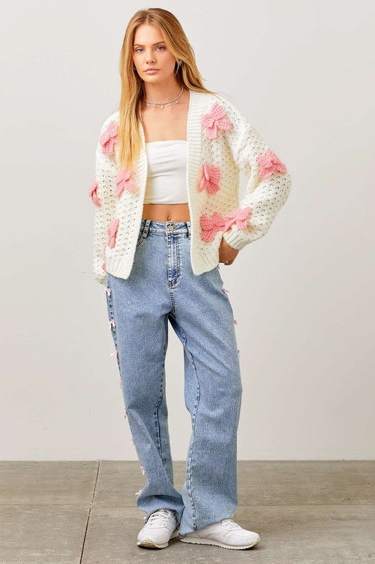 CROCHET BOW CARDIGAN