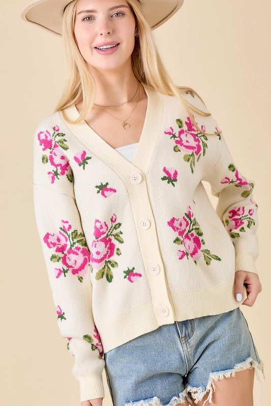 ROSA JACQUARD CARDIGAN