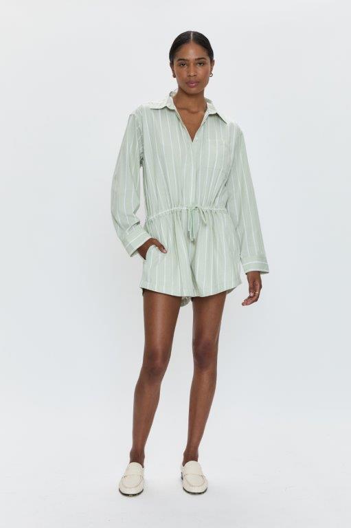 AMELIE ROMPER - PISTACHIO STRIPE
