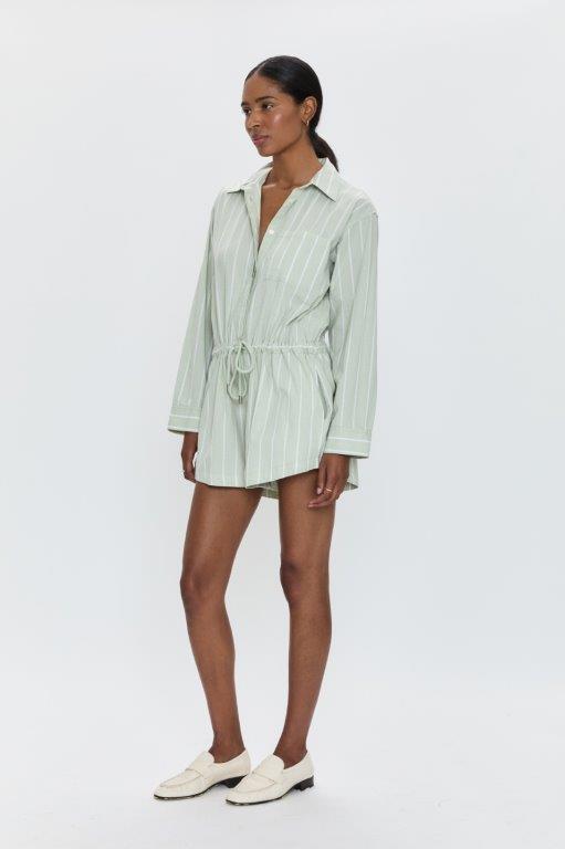 AMELIE ROMPER - PISTACHIO STRIPE