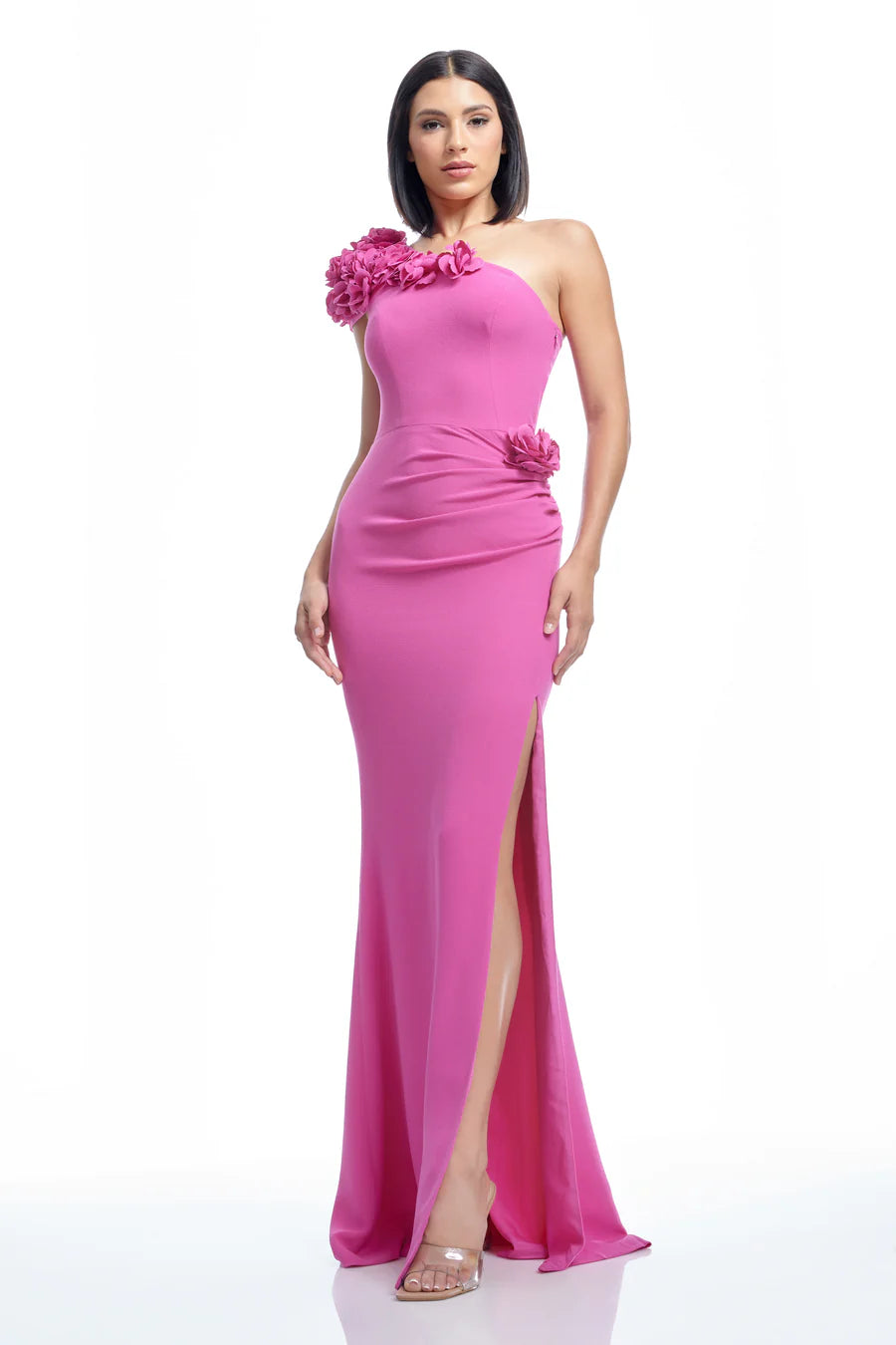 AUBRIELLE DRESS - BRIGHT FUCHSIA