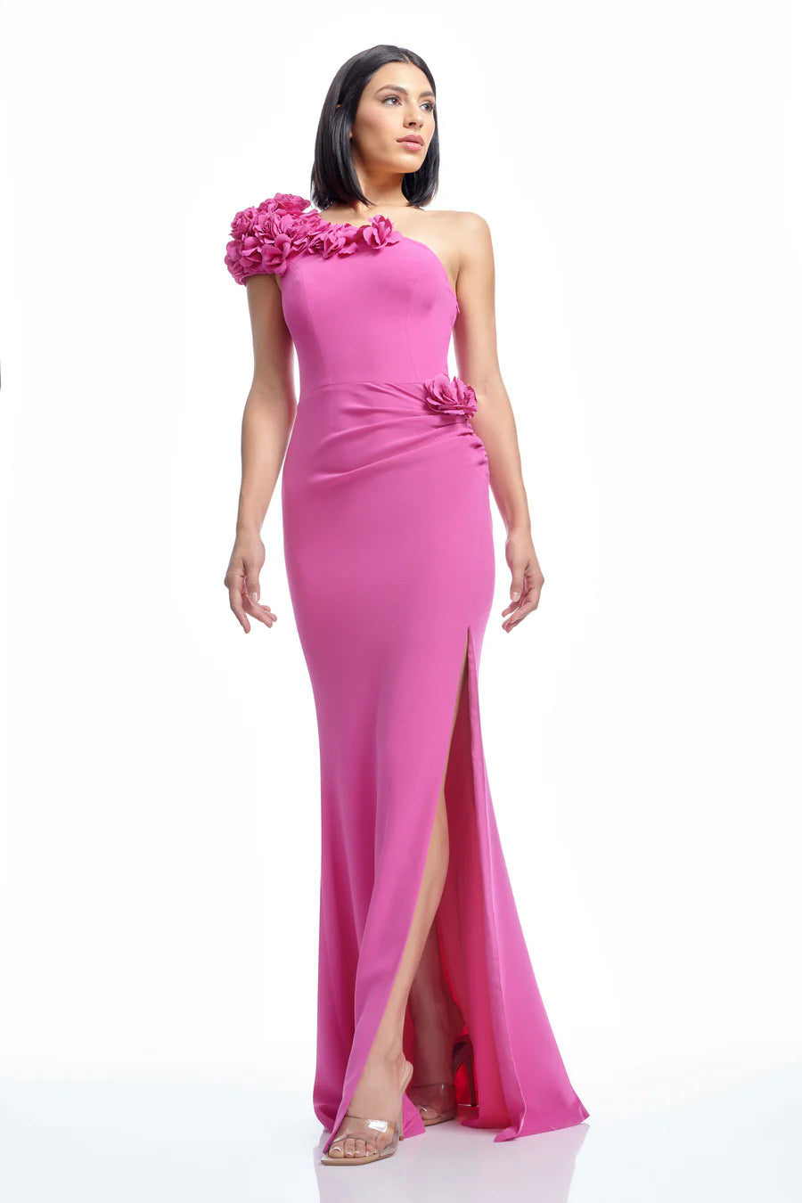 AUBRIELLE DRESS - BRIGHT FUCHSIA