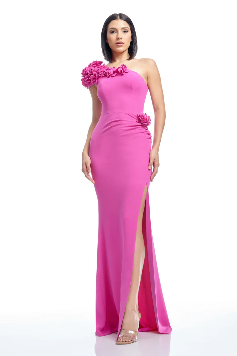 AUBRIELLE DRESS - BRIGHT FUCHSIA