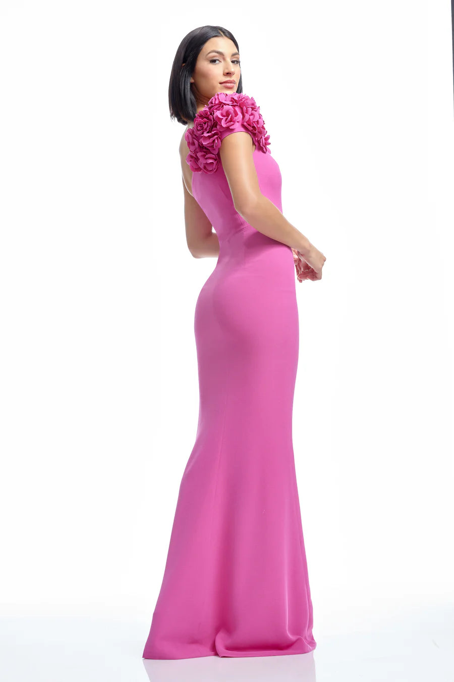 AUBRIELLE DRESS - BRIGHT FUCHSIA
