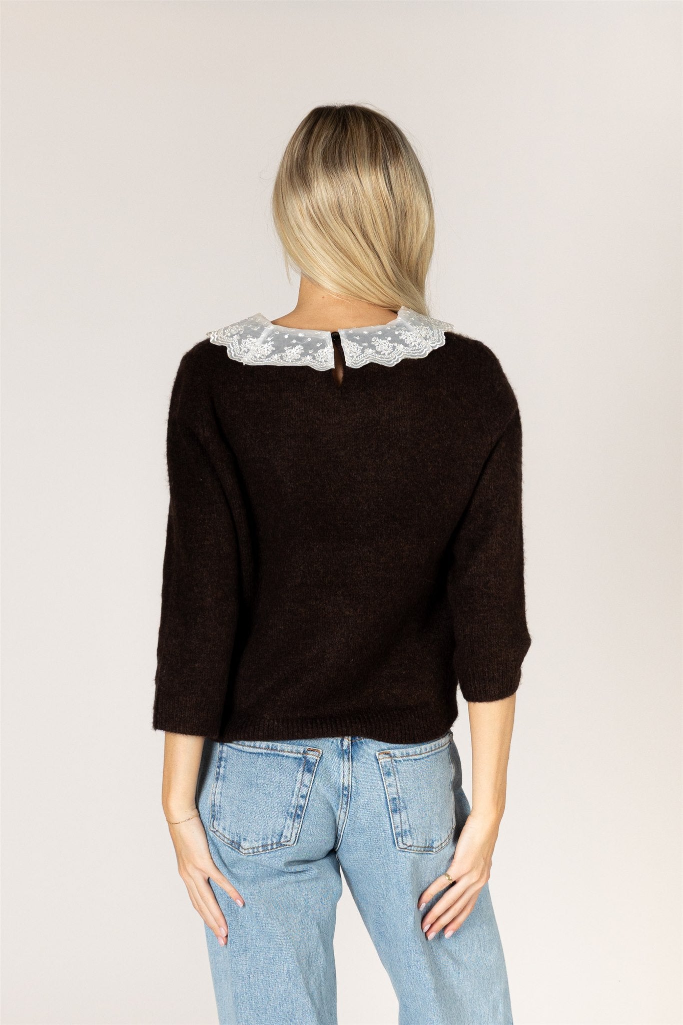 AYLA LACE COLLAR SWEATER