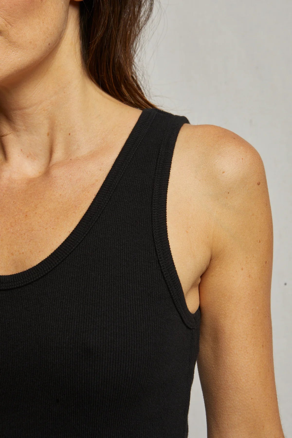 BLONDIE RIBBED TANK - TRUE BLACK