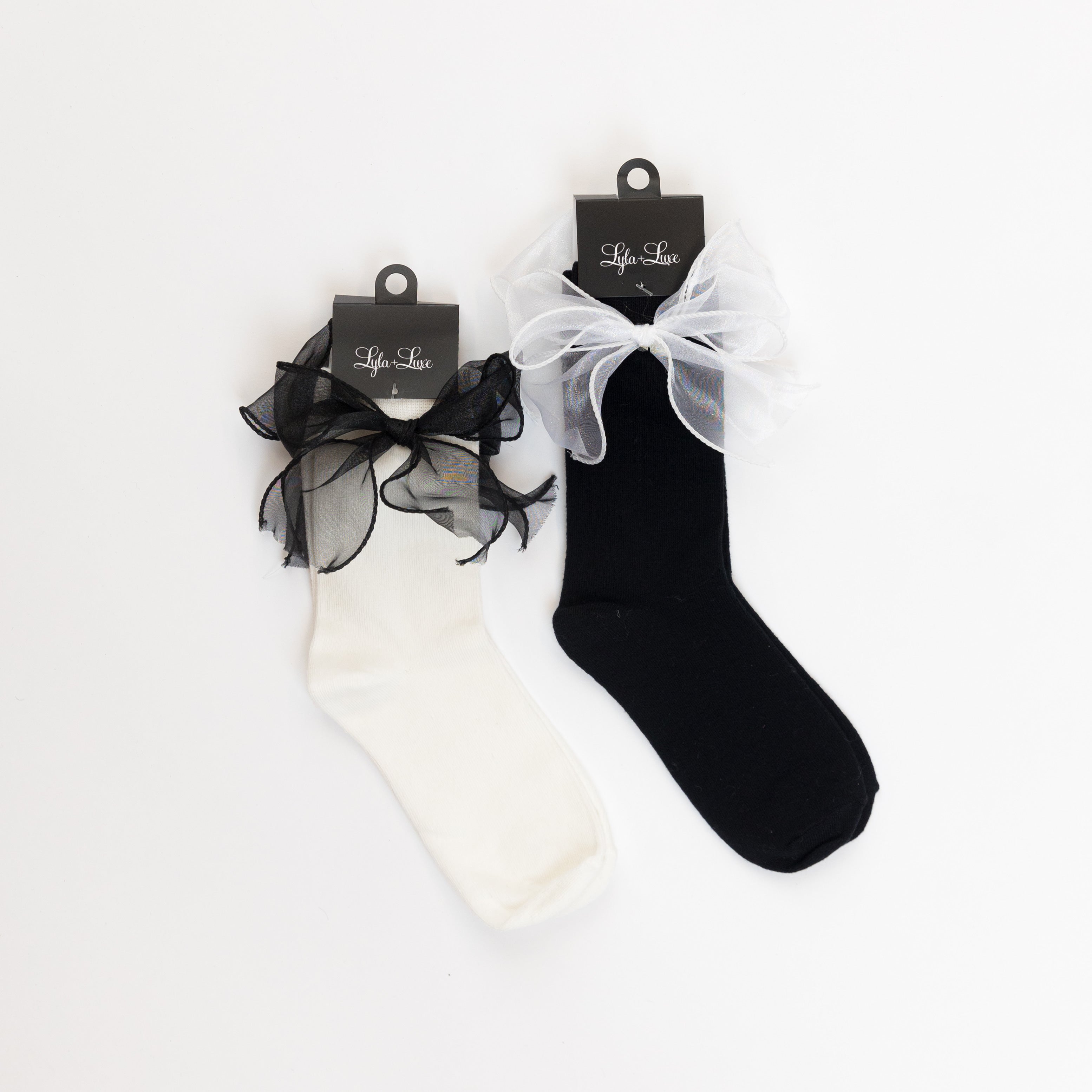 BOW SOCKS (VARIOUS COLOURS)
