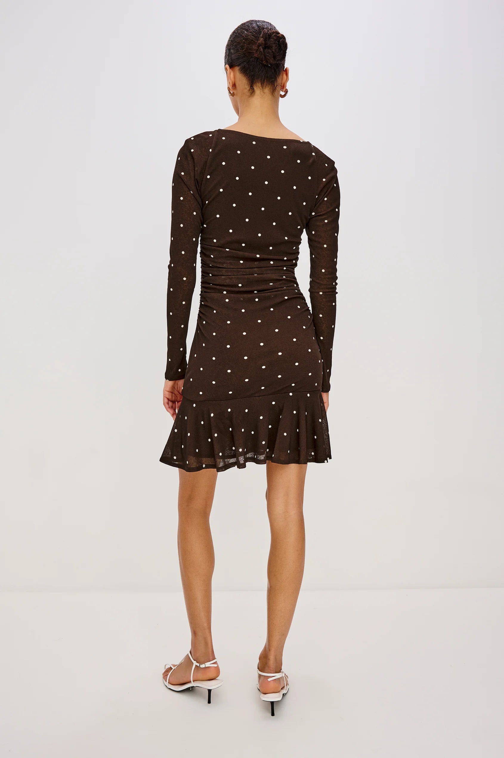 CELANO DRESS - COCOA POLKA DOTS