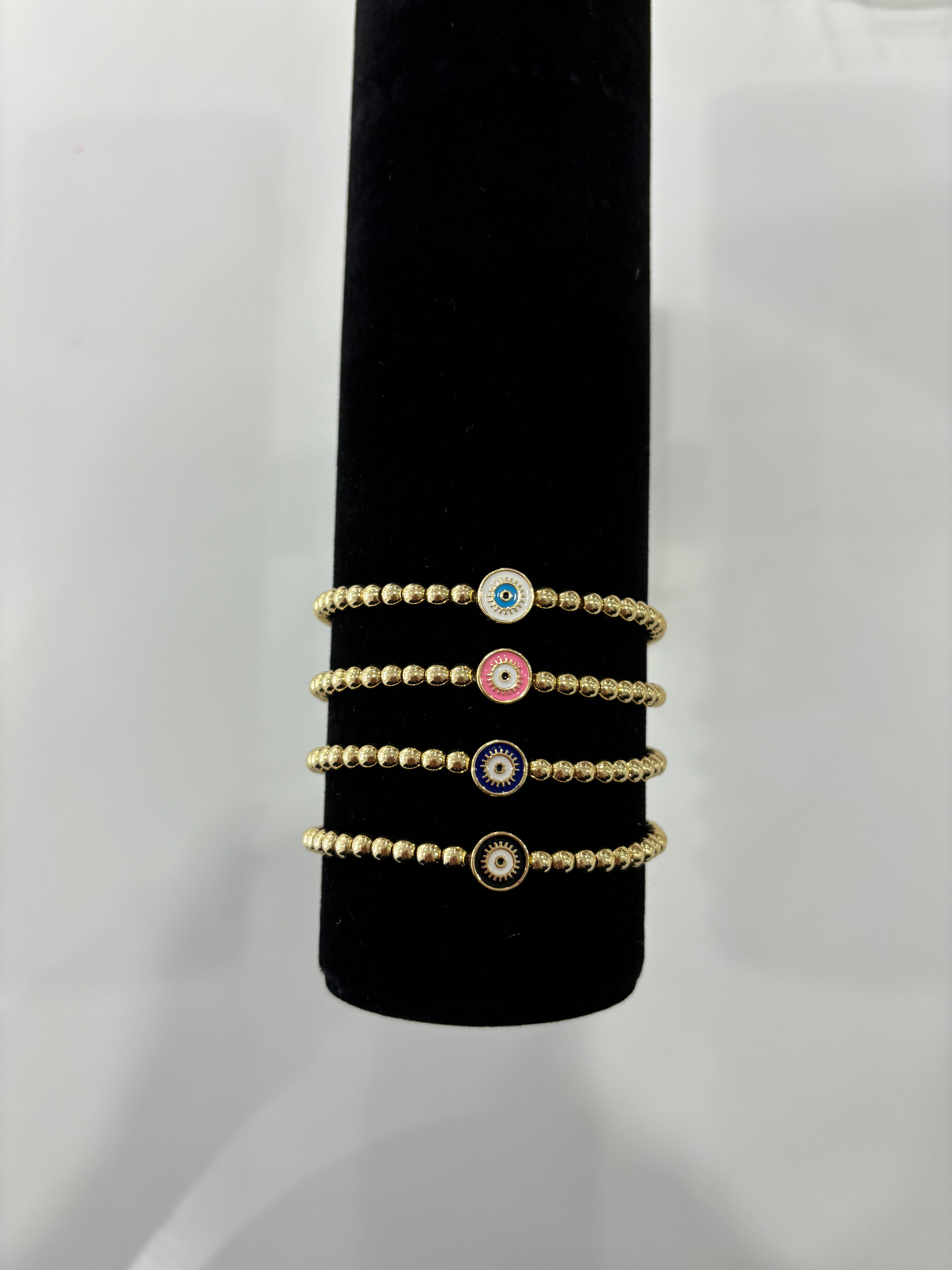 EVIL EYE BEAD BRACELET (VARIOUS COLOURS)