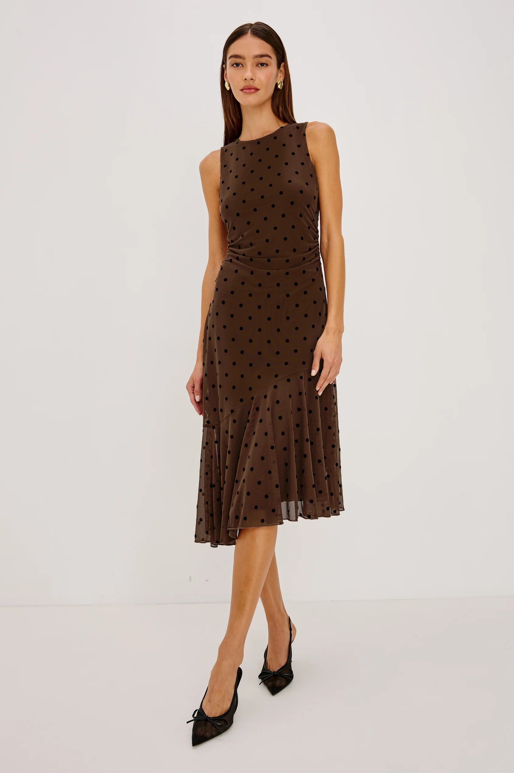 DAIJA DRESS - CHOCOLATE POLKA