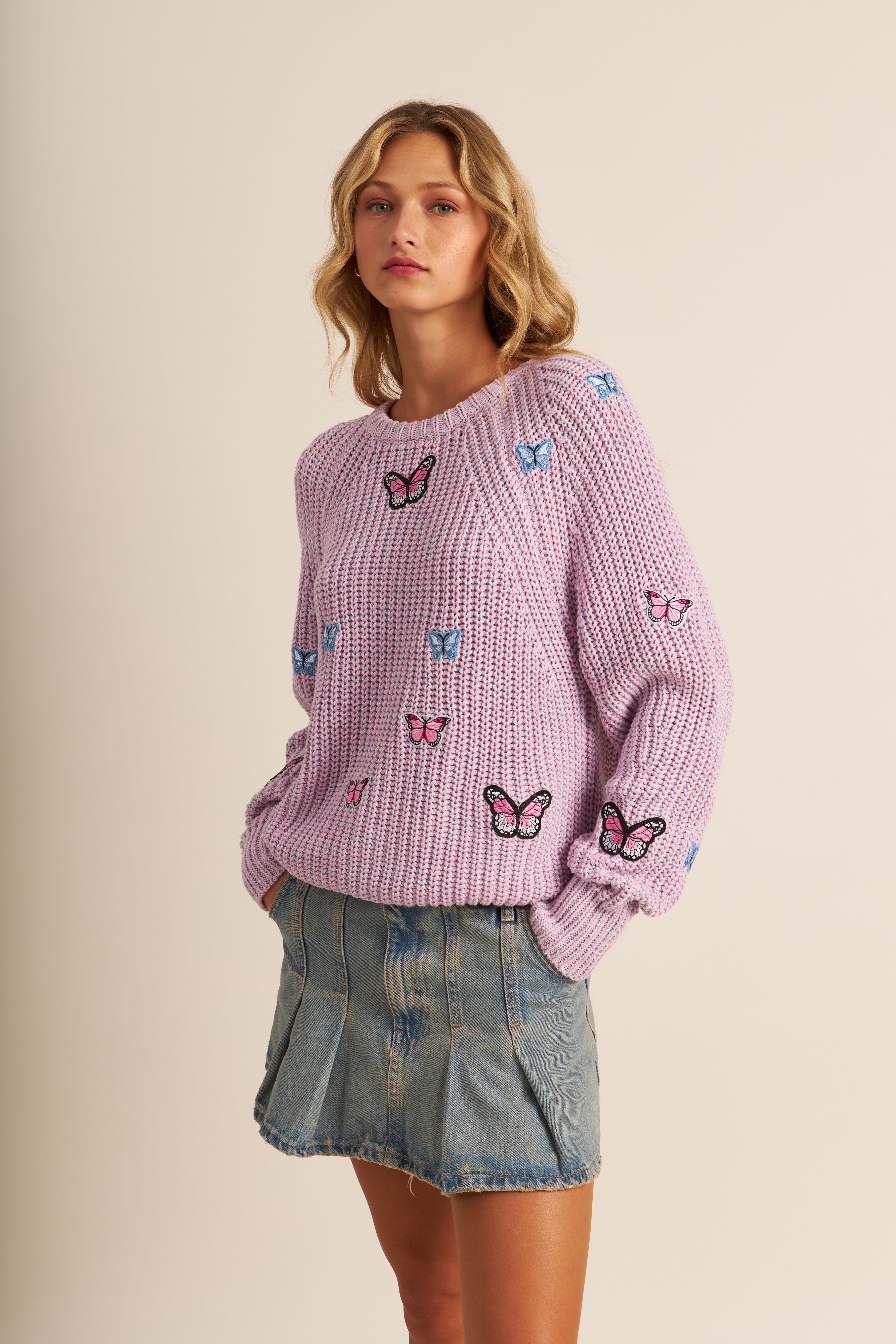 DUNCAN SWEATER - MONARCH FLUTTER