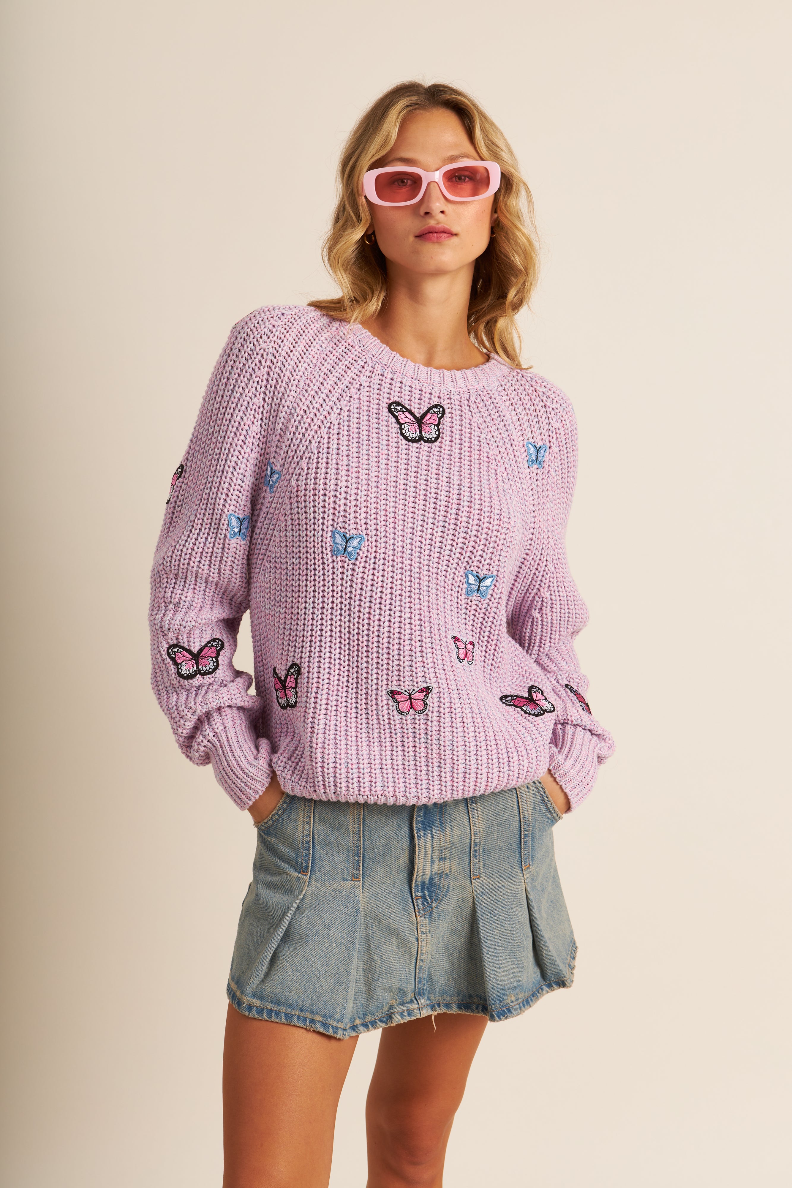 DUNCAN SWEATER - MONARCH FLUTTER