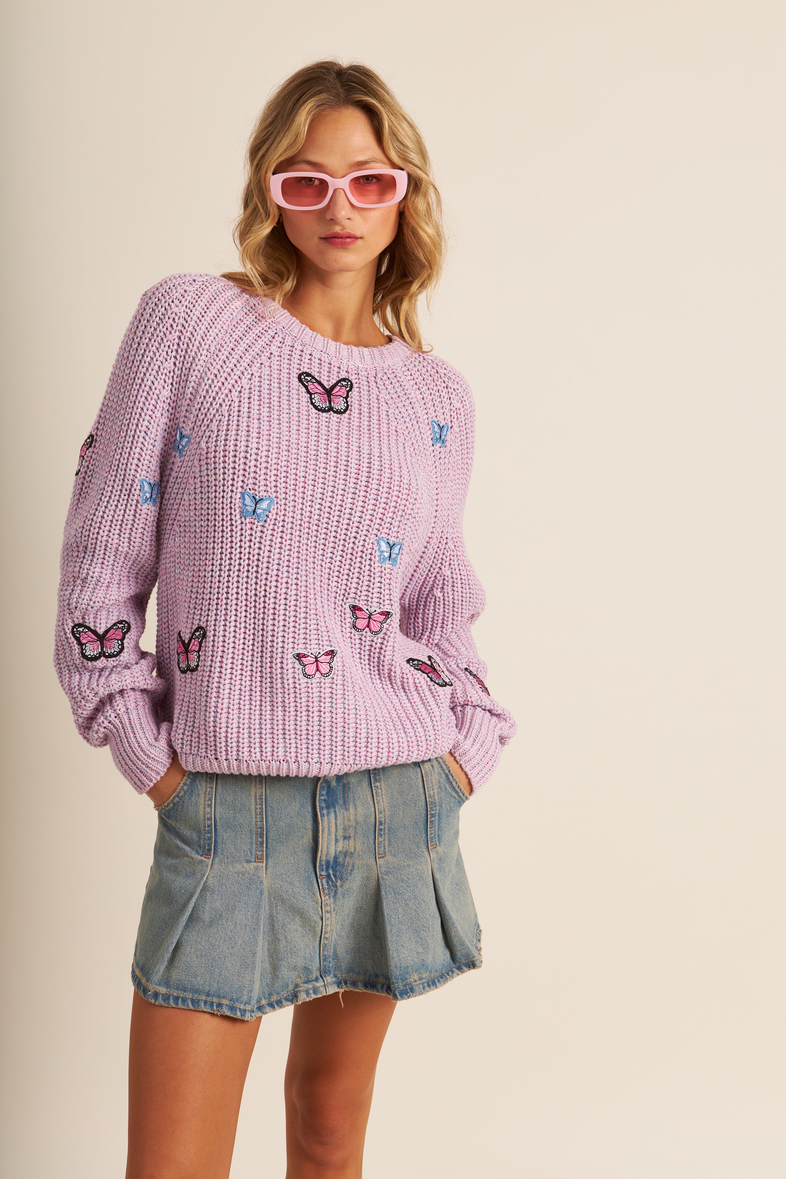 DUNCAN SWEATER - MONARCH FLUTTER