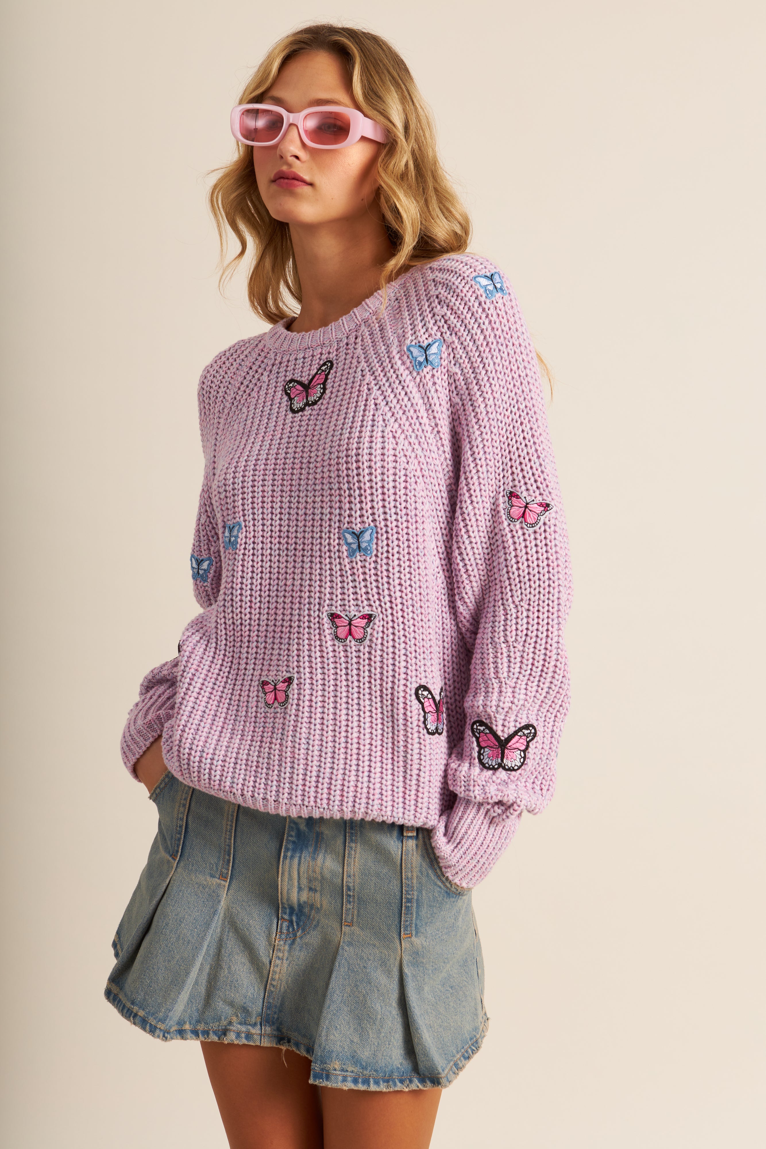 DUNCAN SWEATER - MONARCH FLUTTER