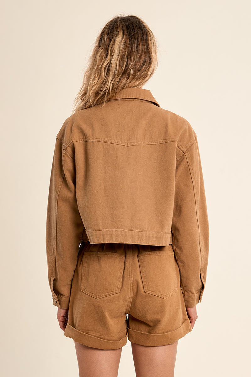 DENIM JACKET - CAMEL