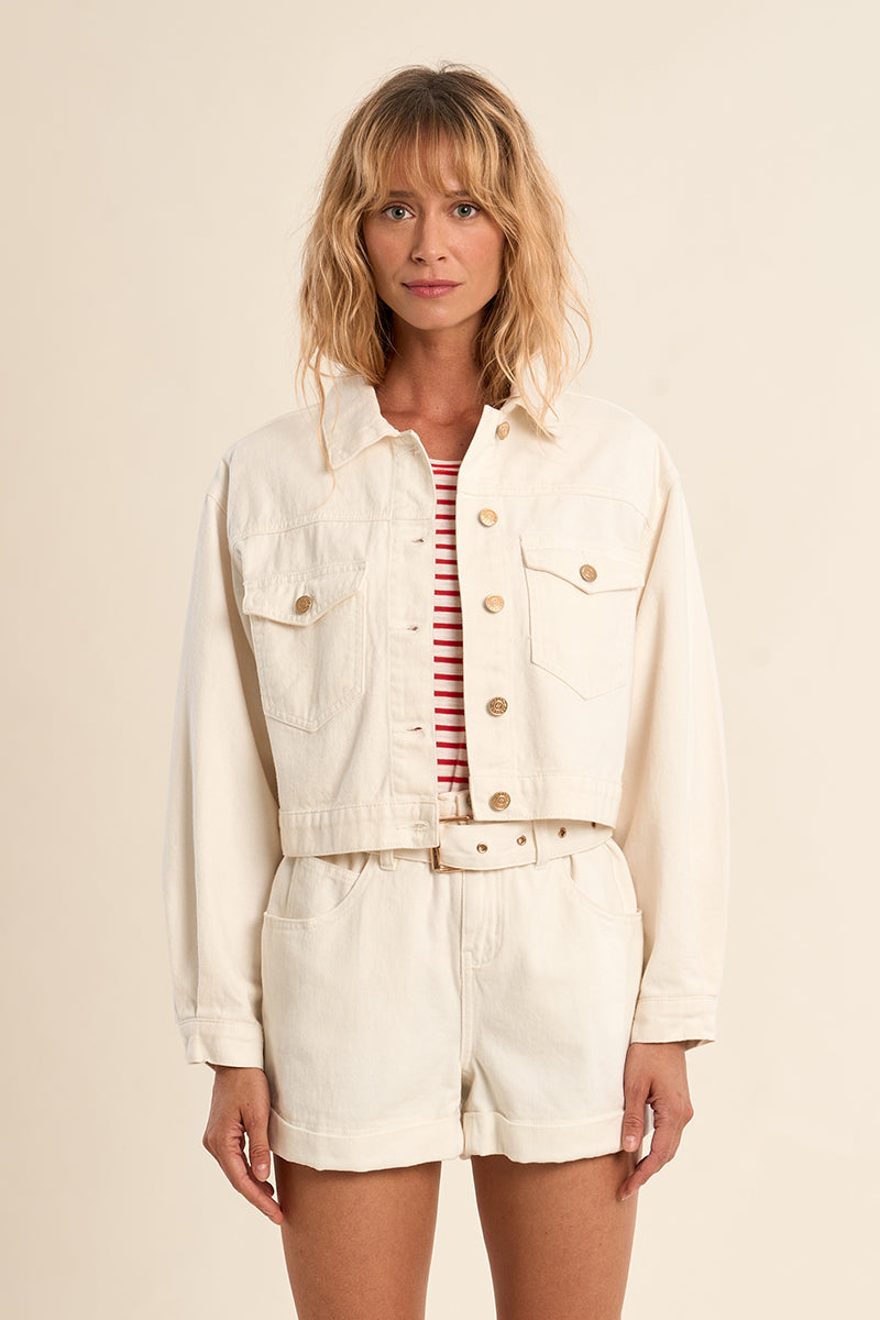 DENIM JACKET - BLANC