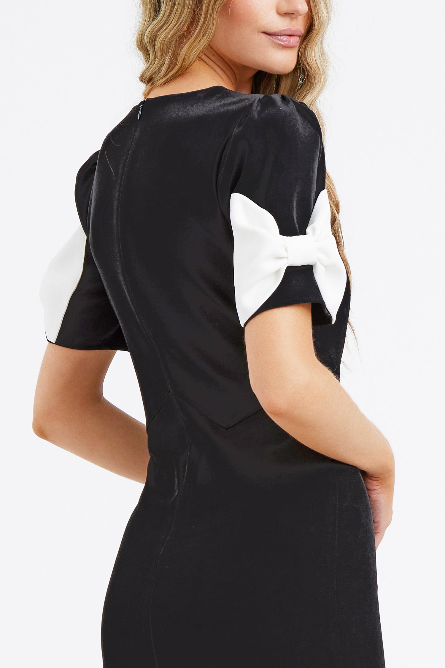 BEVERLY BOW SLEEVE MINI DRESS
