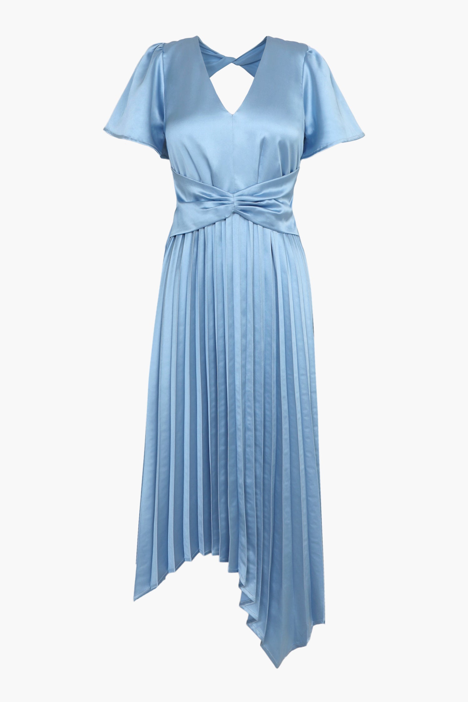 RANA PLEATED SATIN DRESS