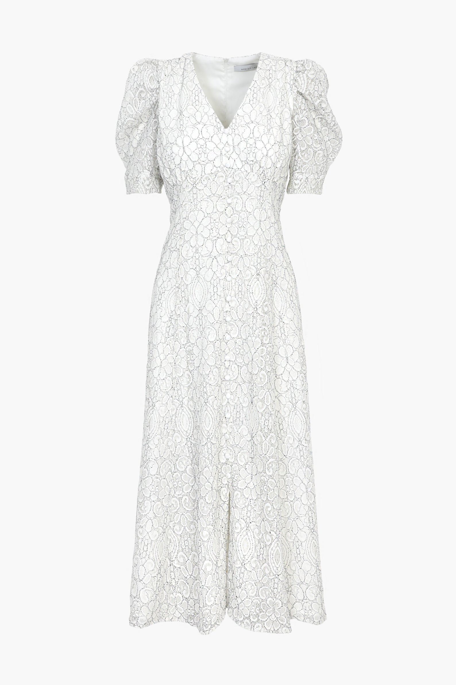 LACEY PUFF SLEEVE MIDI DRESS