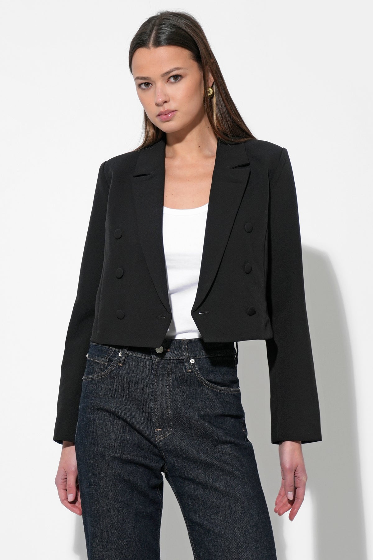 GRETCHEN DOUBLE BREASTED CROPPED BLAZER