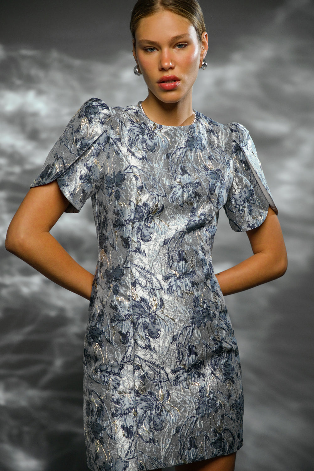 ANGELINA JACQUARD MINI DRESS