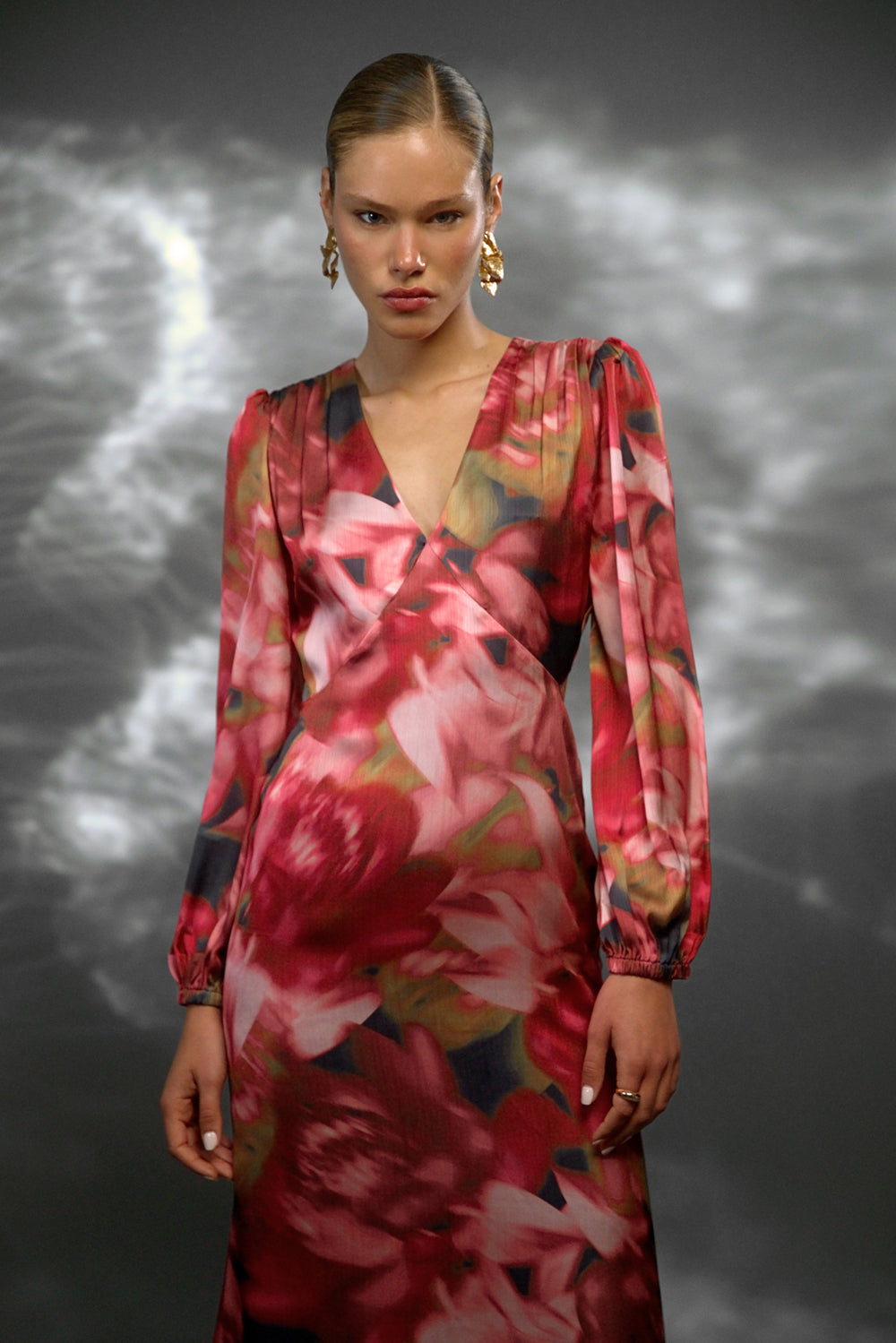 PAISLEY PRINTED MIDI DRESS