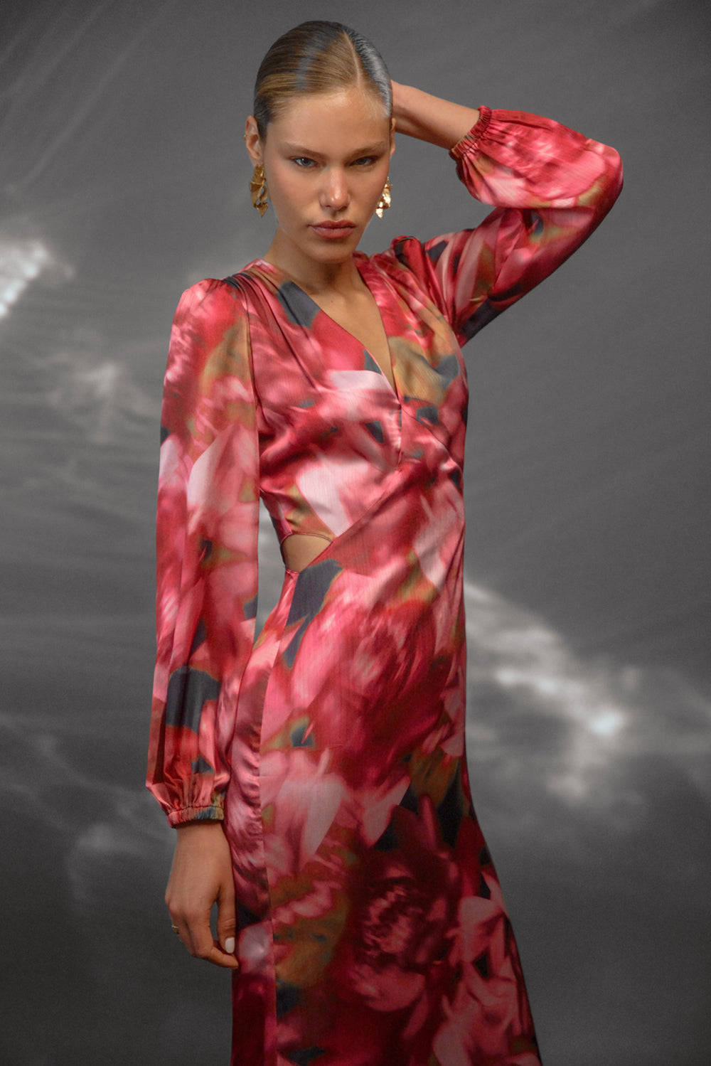 PAISLEY PRINTED MIDI DRESS