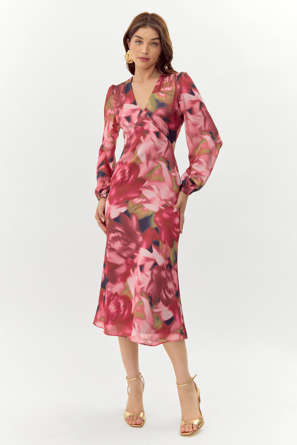 PAISLEY PRINTED MIDI DRESS