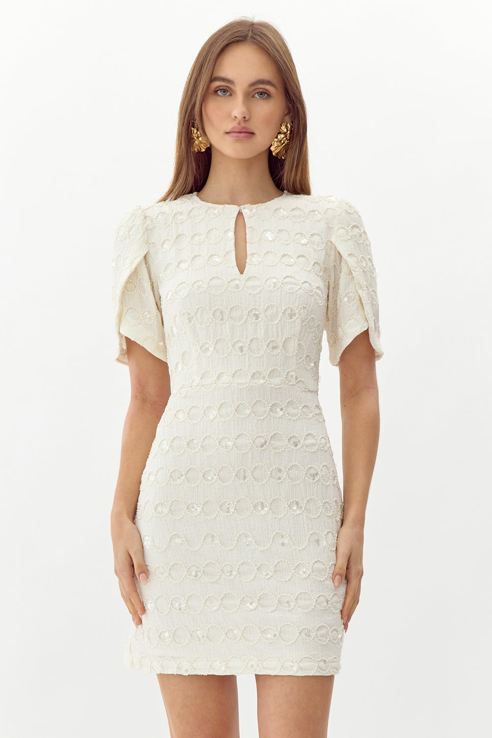 HARPER TEXTURED MINI DRESS - IVORY