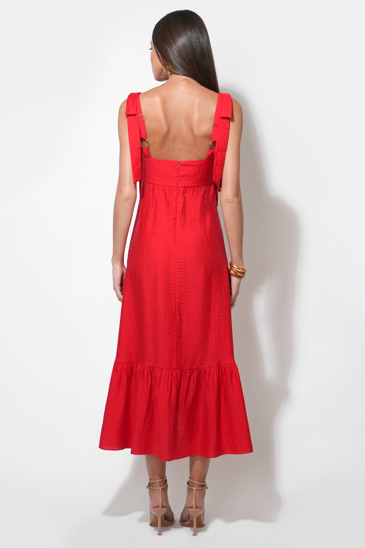INGRID BOW STRAP MIDI DRESS
