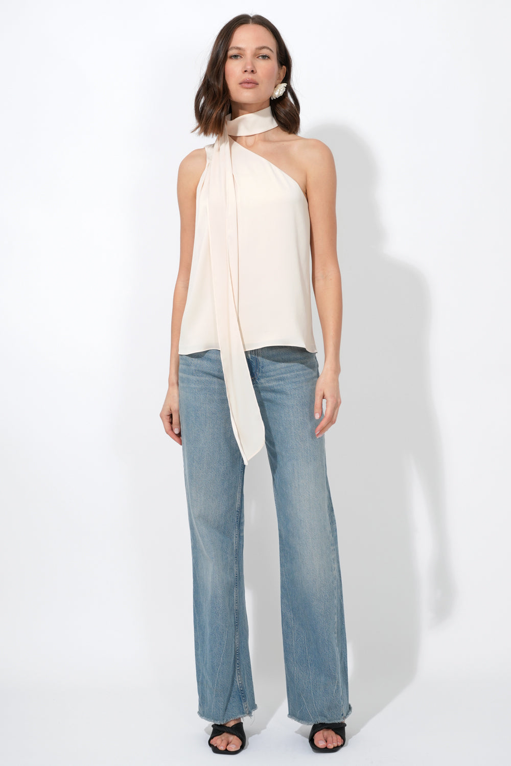 LISETTE SCARF ONE SHOULDER TOP
