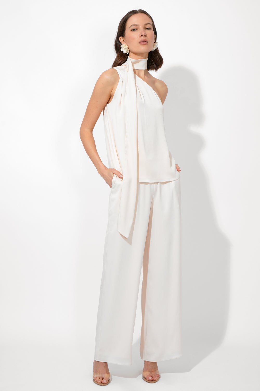 LISETTE SCARF ONE SHOULDER TOP