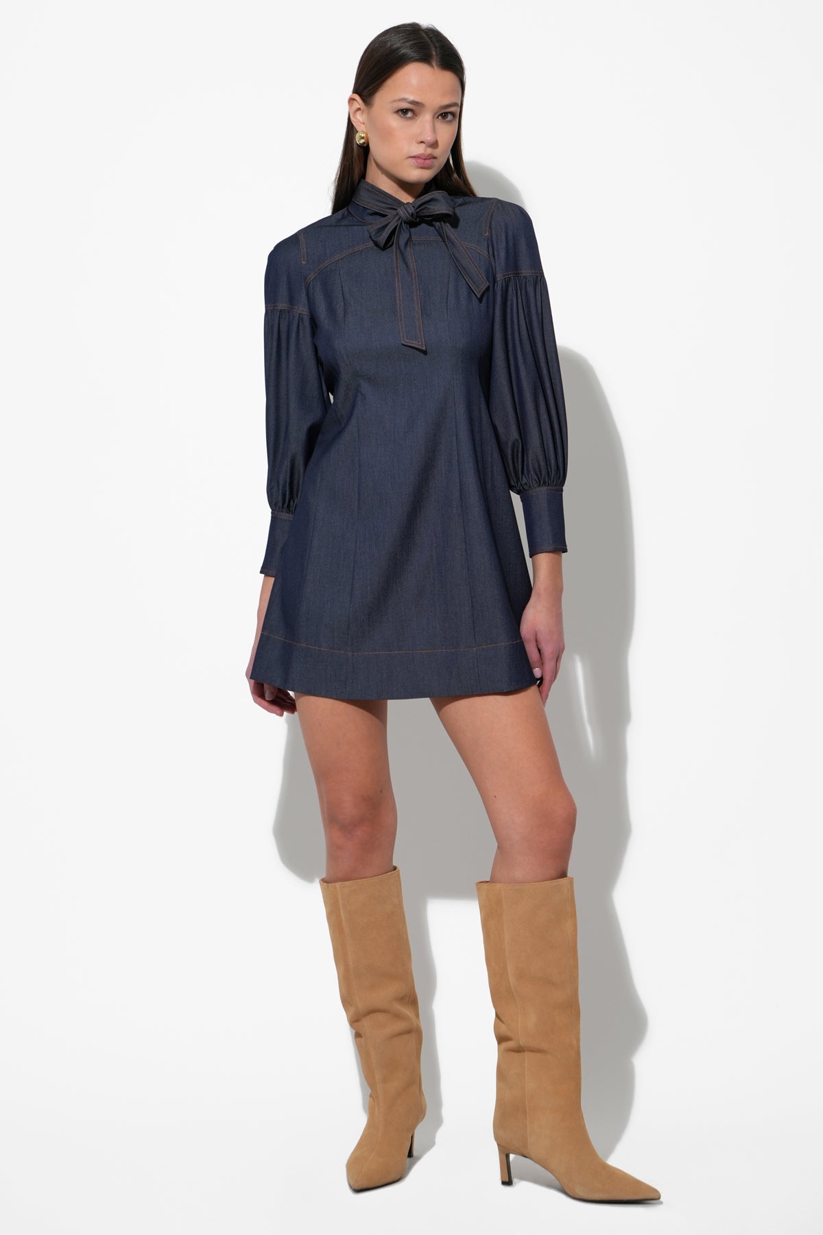 LILITH DENIM MINI DRESS