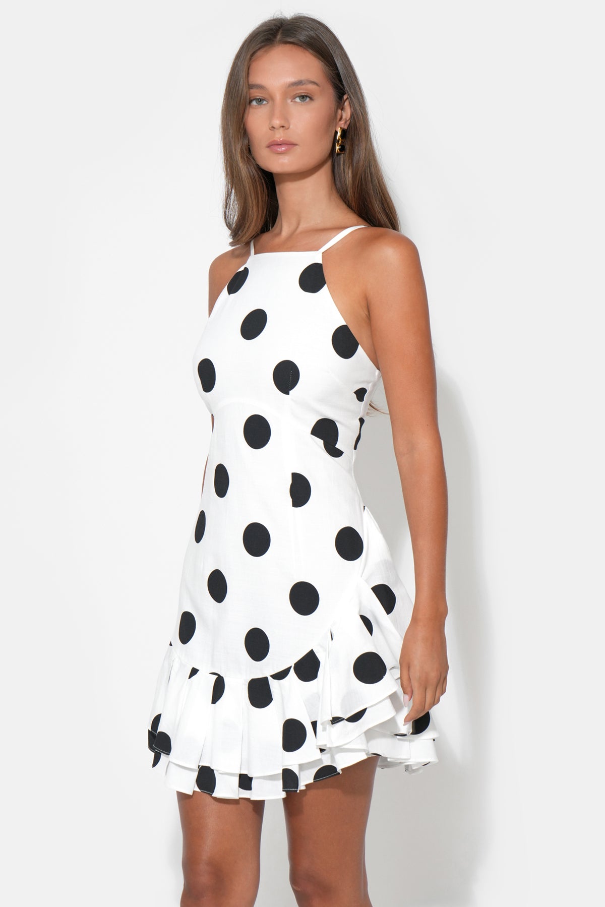 BRIANNA HALTER LINEN DRESS