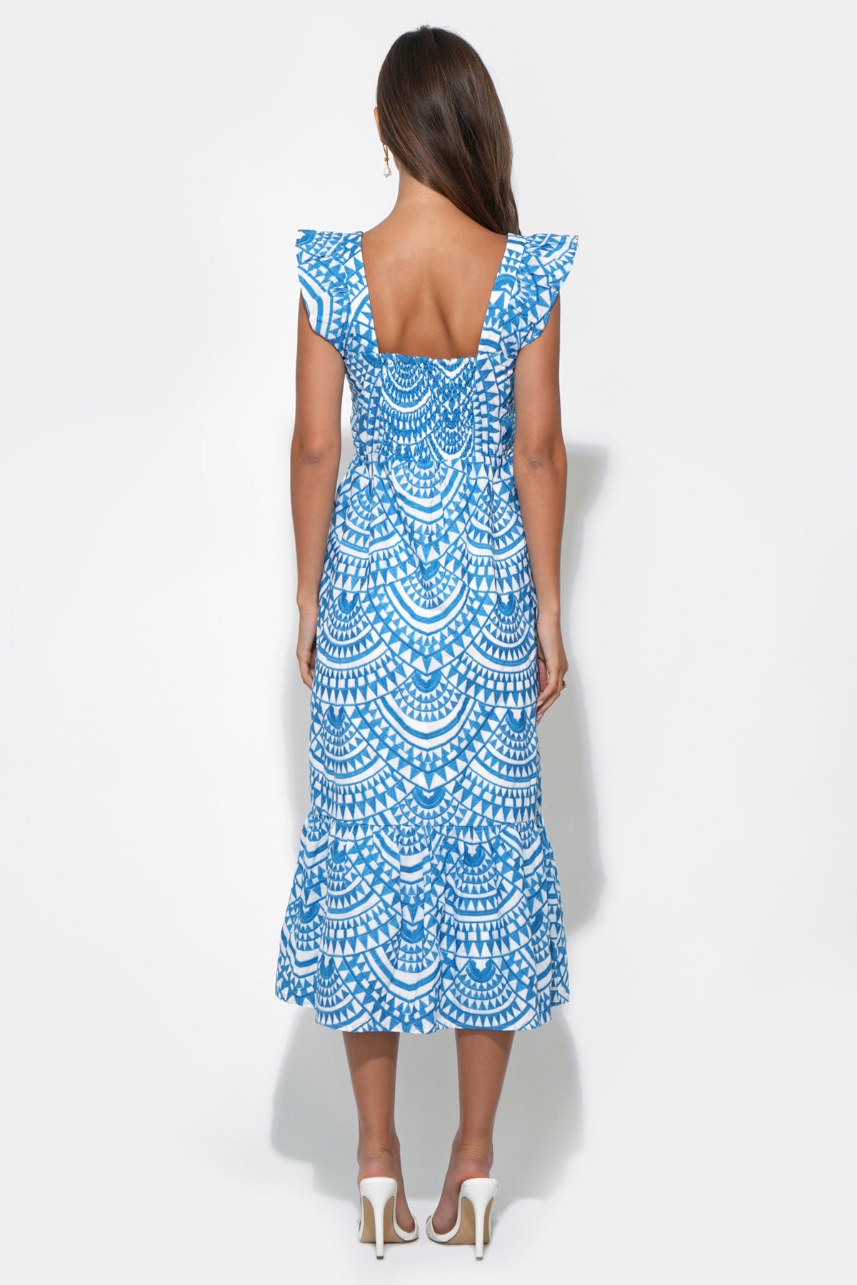SADIE EMBROIDERED MIDI DRESS