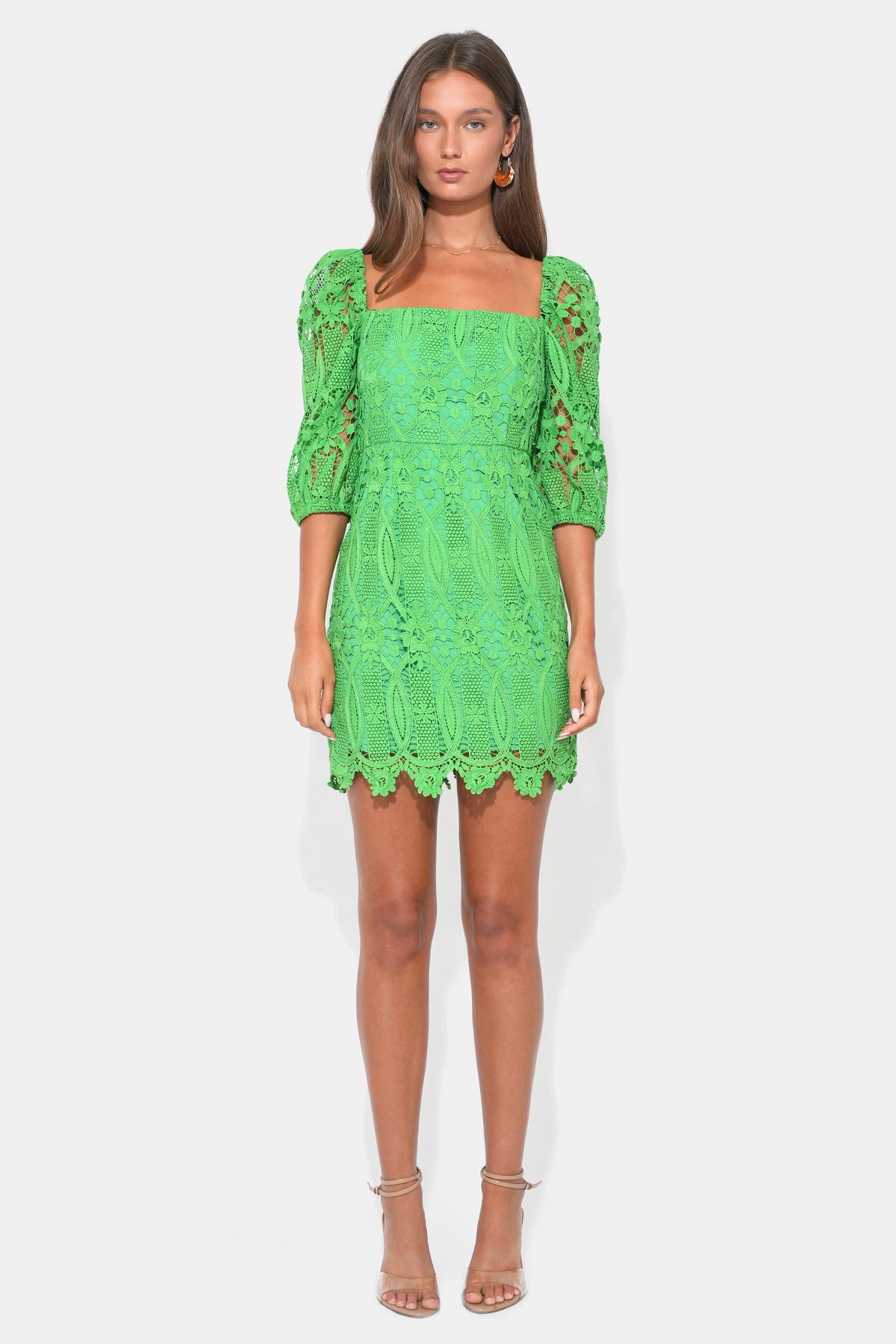 EMERY PUFF SLEEVE LACE MINI DRESS
