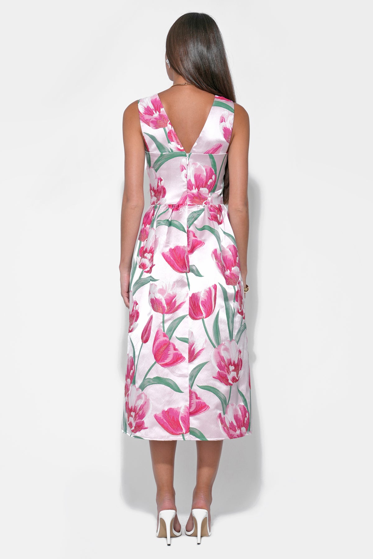 AMIRA JACQUARD MIDI DRESS