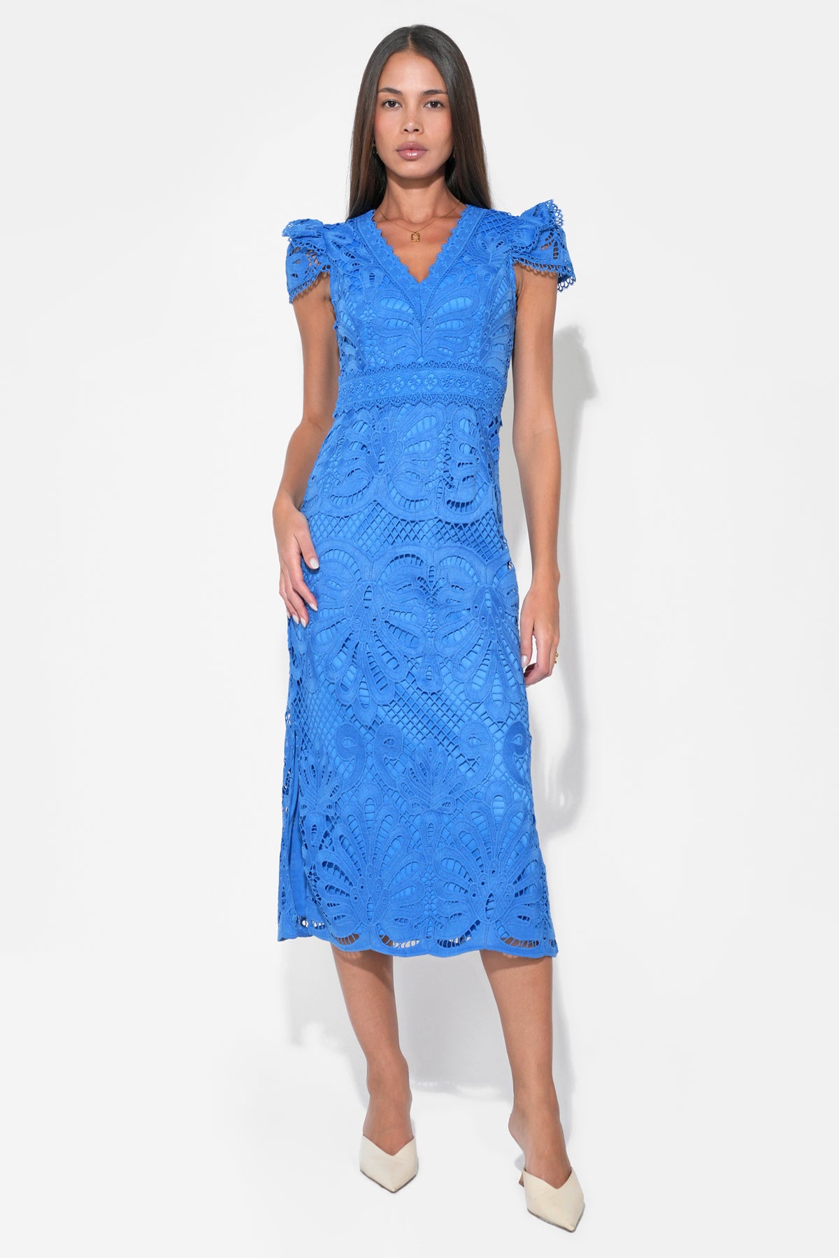 DAISY MIDI DRESS - CORNELIA BLUE