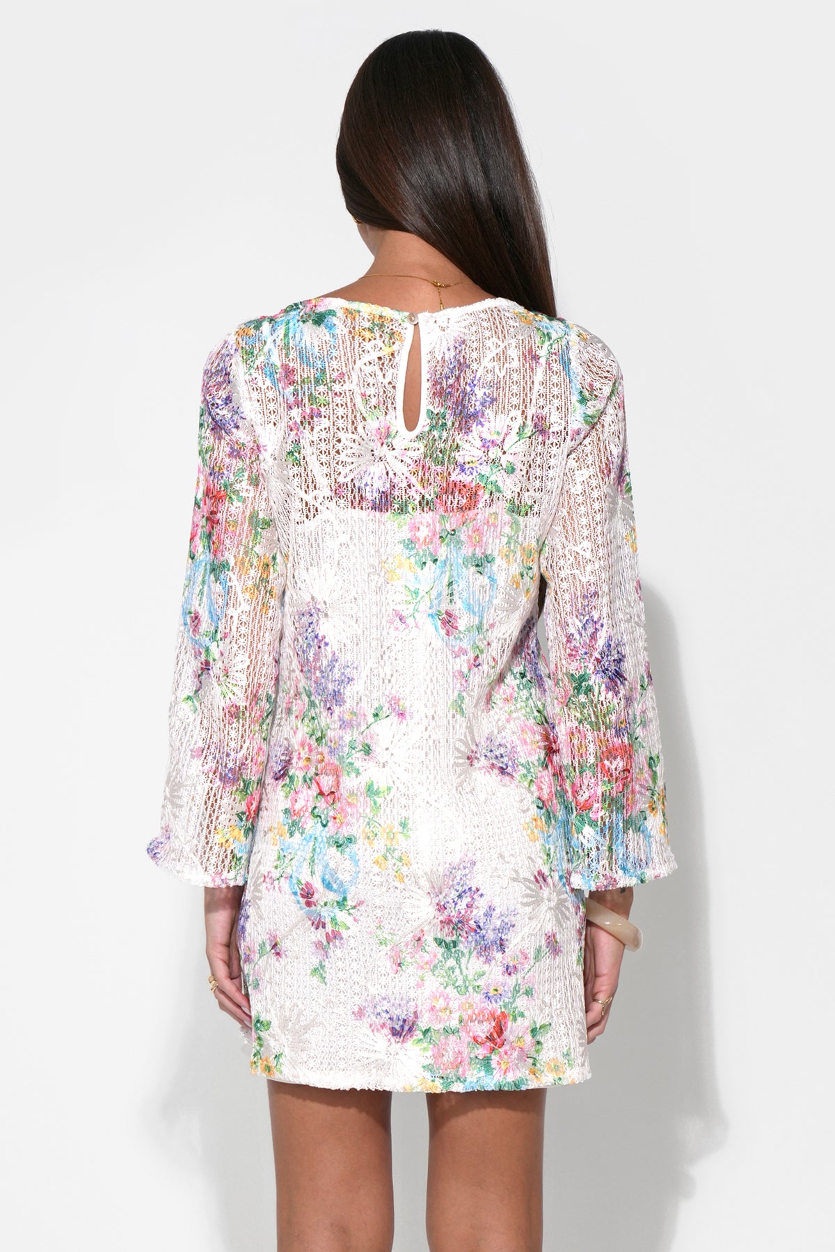 BELLA CROCHET DRESS - IVORY FLORAL