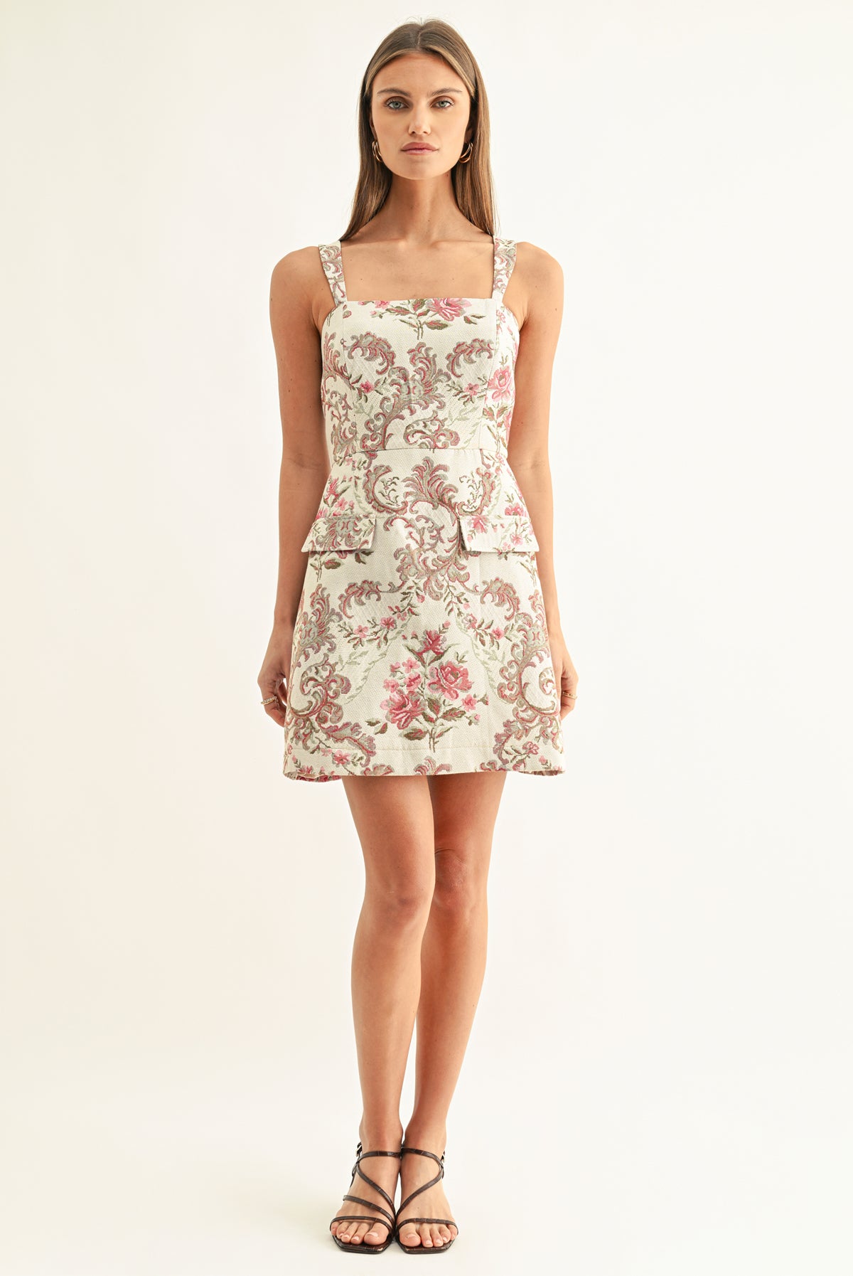 MIKAELA JACQUARD HOURGLASS MINI DRESS