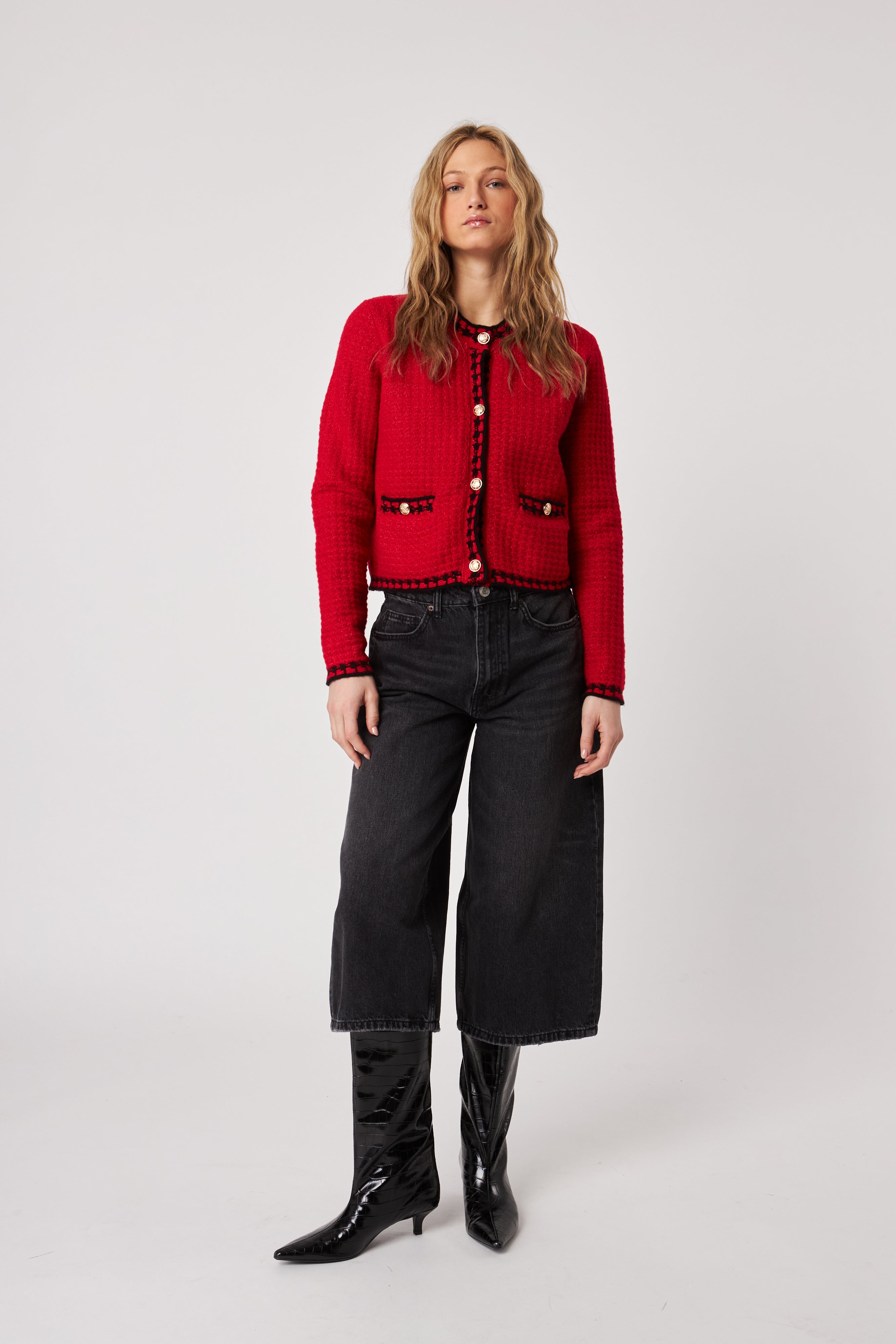 BENEDICT CARDIGAN - PREPPY CRIMSON