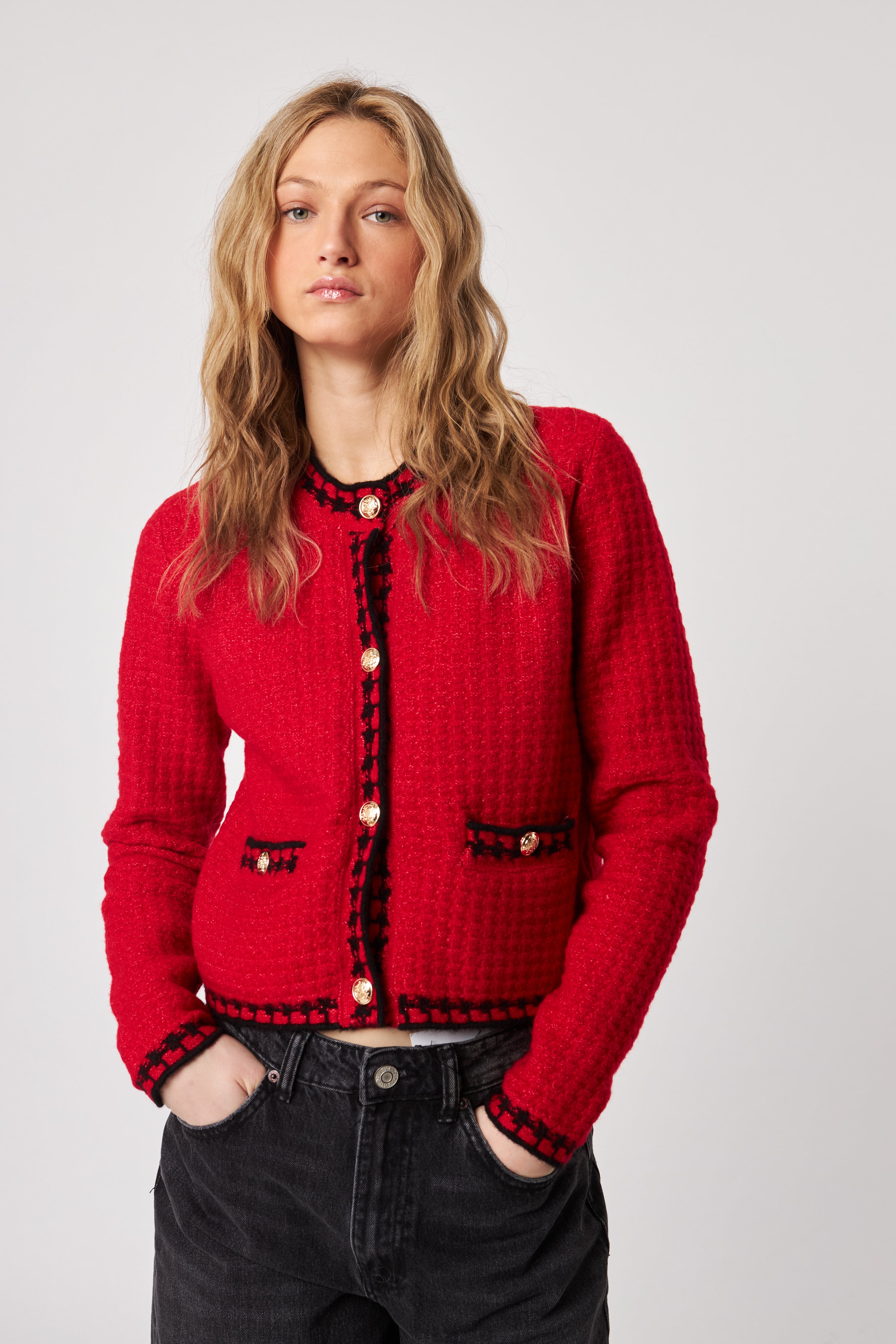 BENEDICT CARDIGAN - PREPPY CRIMSON